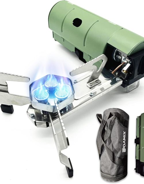 17,700 BTU Foldable Butane Camping Stove – 5,200W Portable Gas Burner with Carrying Bag for Outdoor Cooking, Backpacking & Emergency Use